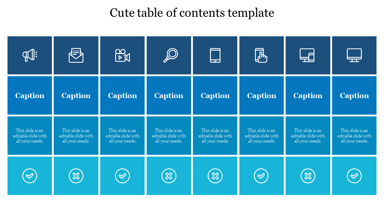 Our Predesigned Cute Table Of Contents Template Design